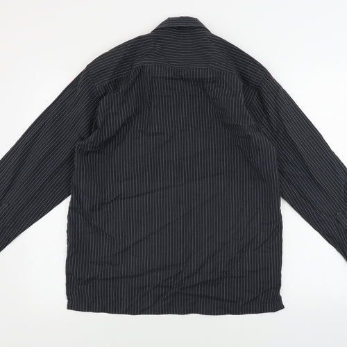 Cedar Wood State  Mens Black Striped   Button-Up Size S