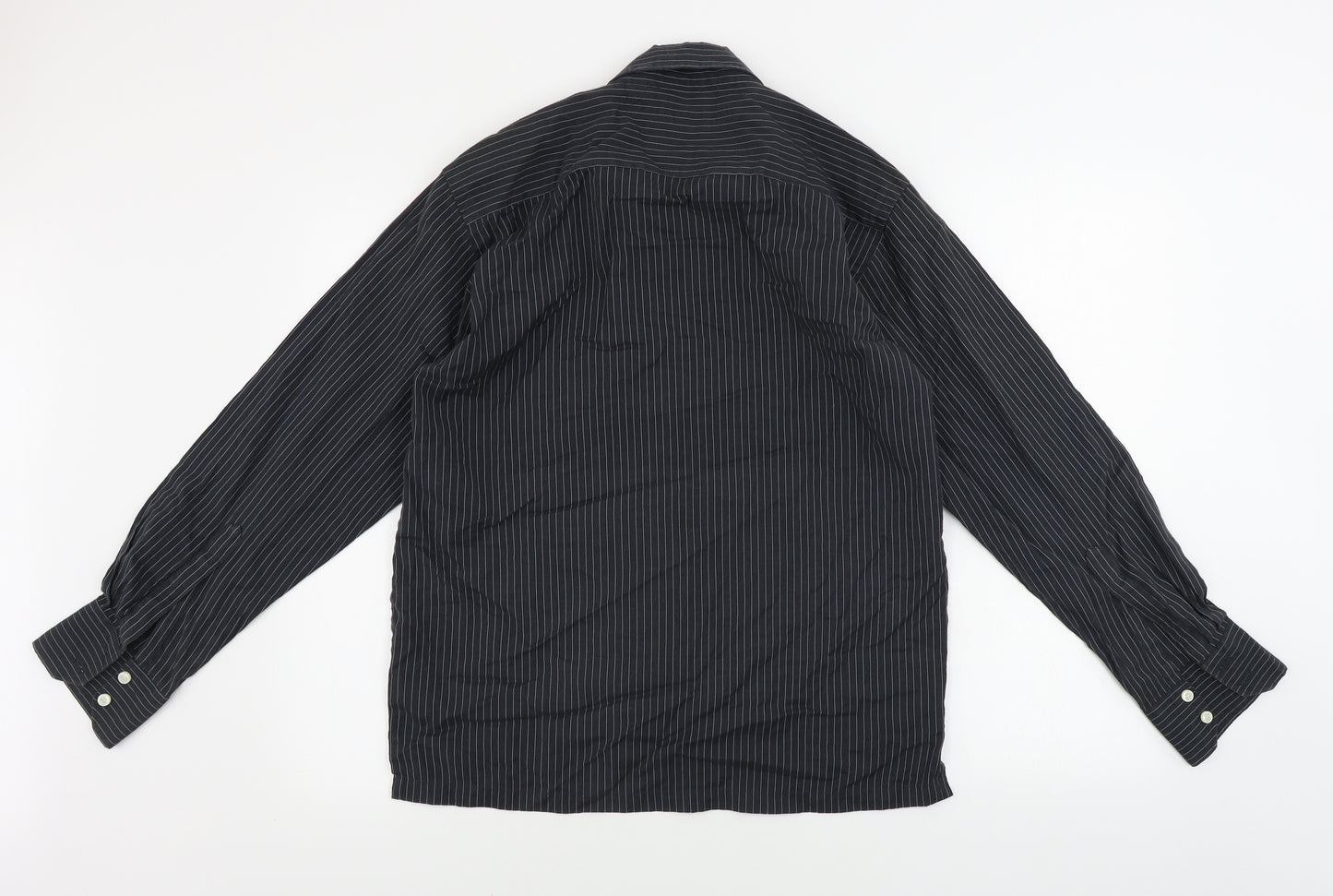 Cedar Wood State  Mens Black Striped   Button-Up Size S