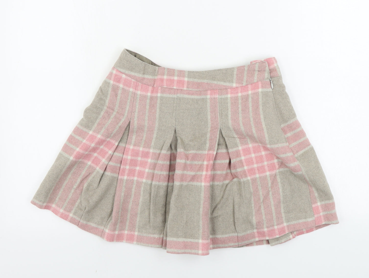 NEXT Girls Beige Check  A-Line Skirt Size 13 Years