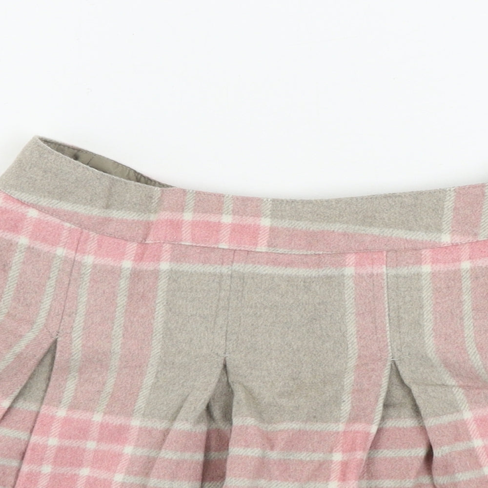 NEXT Girls Beige Check  A-Line Skirt Size 13 Years