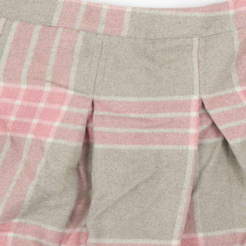 NEXT Girls Beige Check  A-Line Skirt Size 13 Years