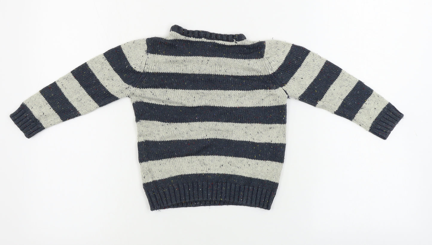 Matalan  Boys Beige Striped  Pullover Jumper Size 4-5 Years