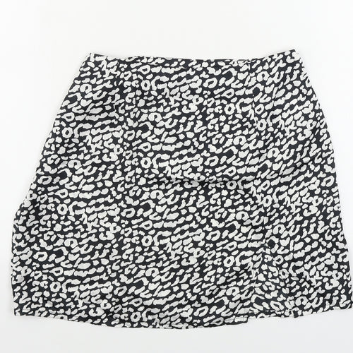 SheIn Womens White Animal Print  A-Line Skirt Size M