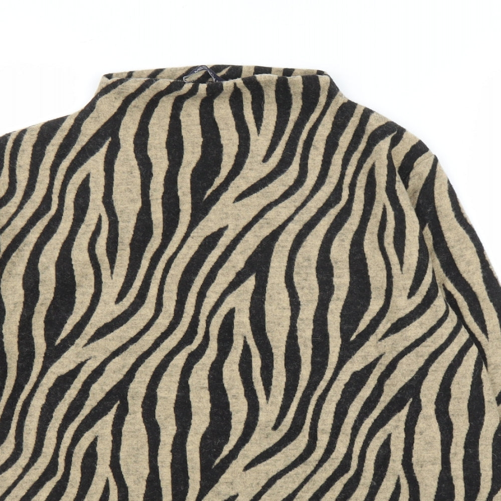 M&S Womens Beige Animal Print  Pullover Jumper Size 12  - Zebra print