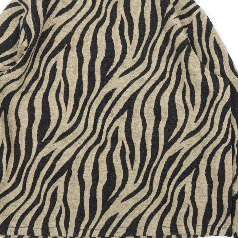 M&S Womens Beige Animal Print  Pullover Jumper Size 12  - Zebra print