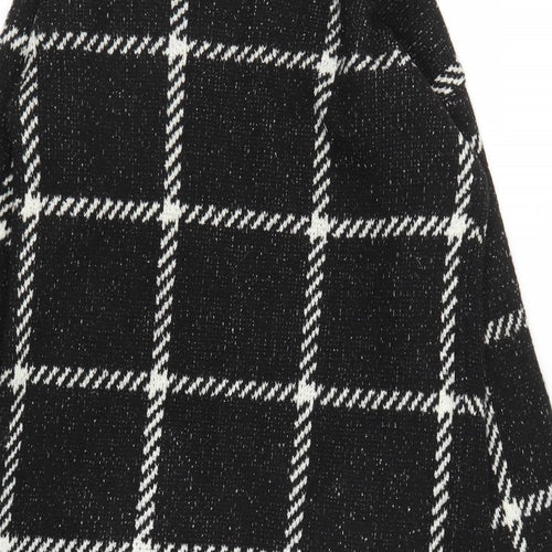 Papaya Womens Black Plaid  Overcoat Coatigan Size S