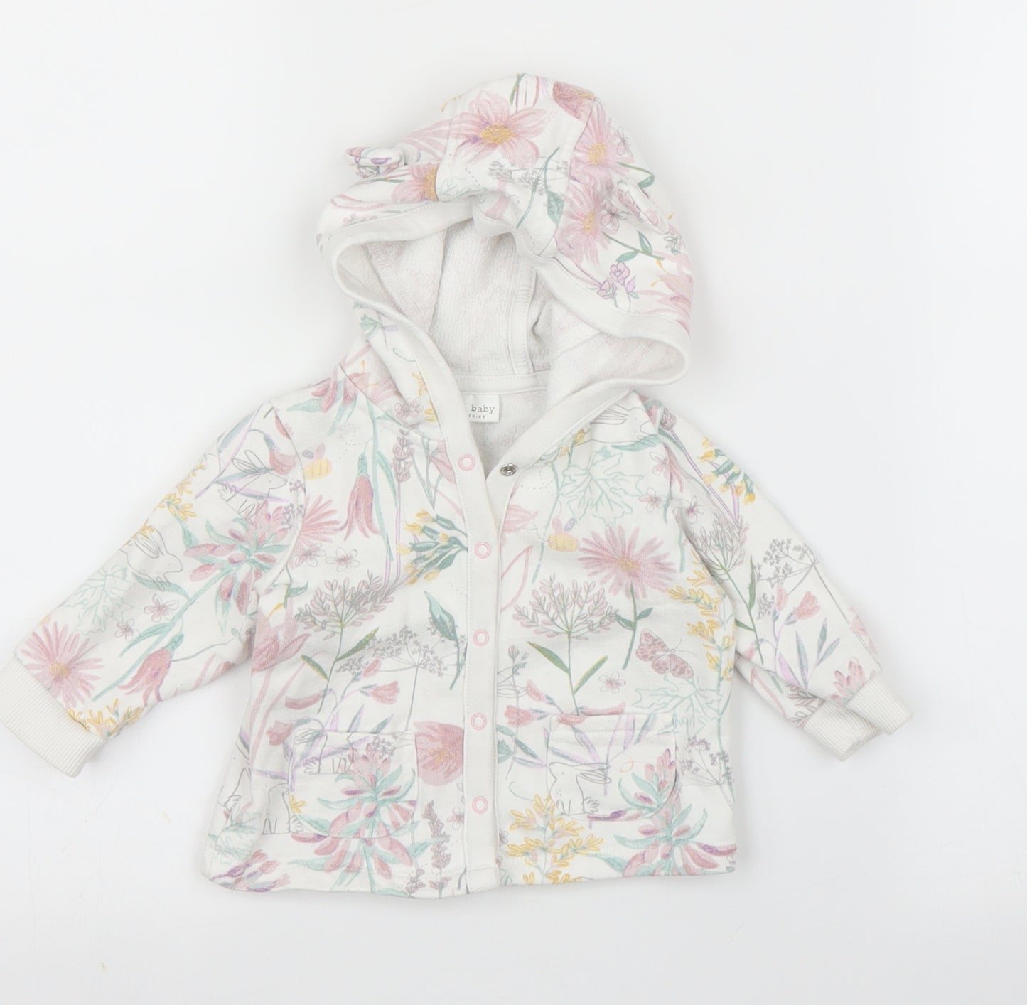 NEXT Girls White Floral  Cardigan Jumper Size 3-6 Months
