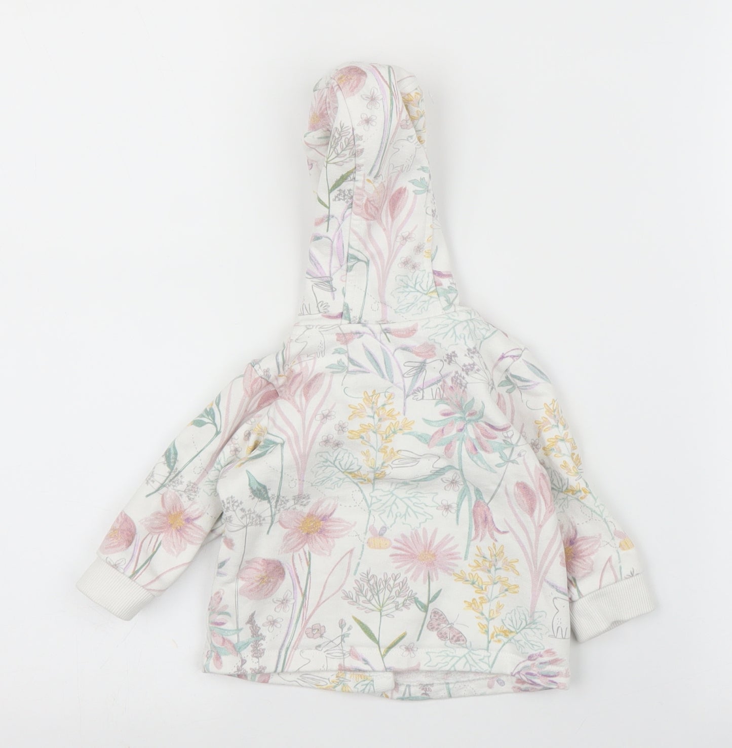 NEXT Girls White Floral  Cardigan Jumper Size 3-6 Months