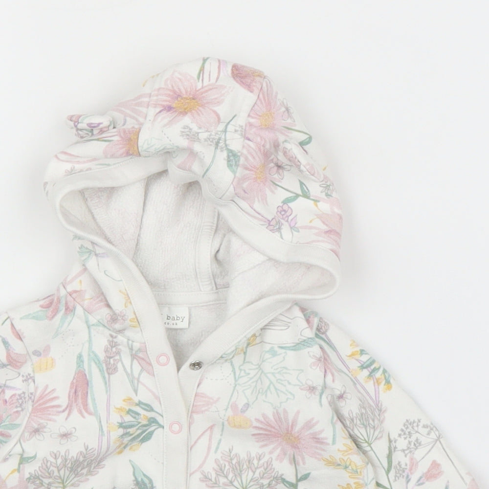 NEXT Girls White Floral  Cardigan Jumper Size 3-6 Months