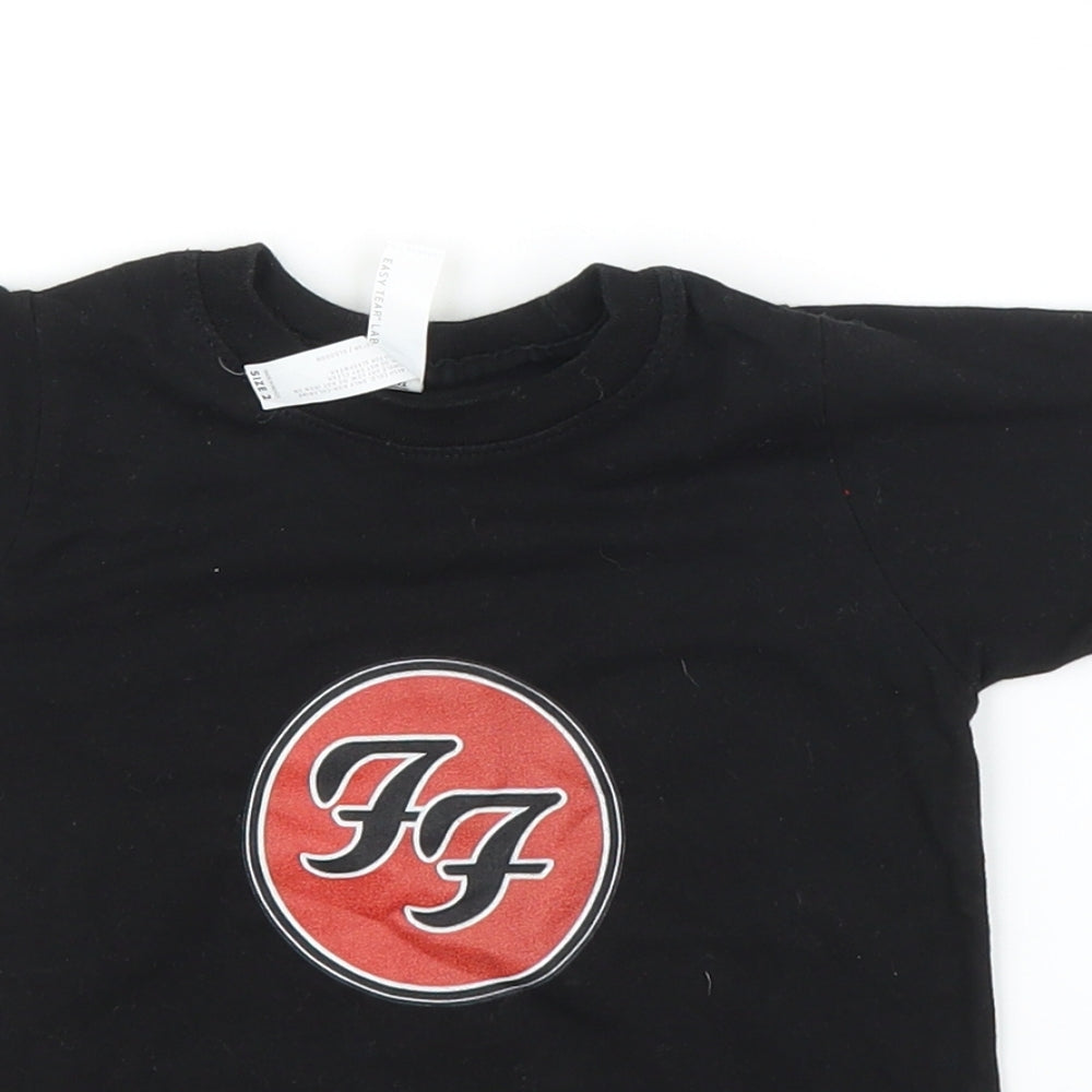 Rabbit Skins Boys Black   Basic T-Shirt Size 2 Years