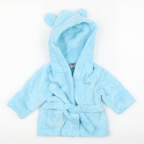 Studio Baby Boys Blue Solid  Chemise Robe Size 3-6 Months
