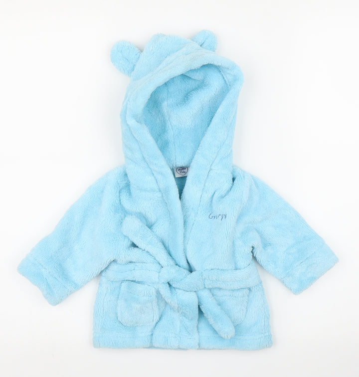 Studio Baby Boys Blue Solid Chemise Robe Size 3-6 Months