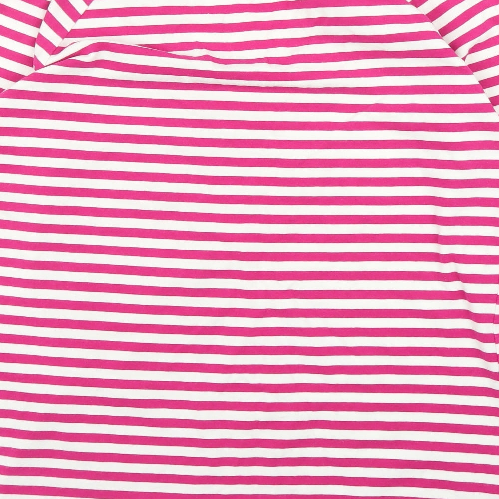 Dunnes Womens Pink Striped  Basic T-Shirt Size 14