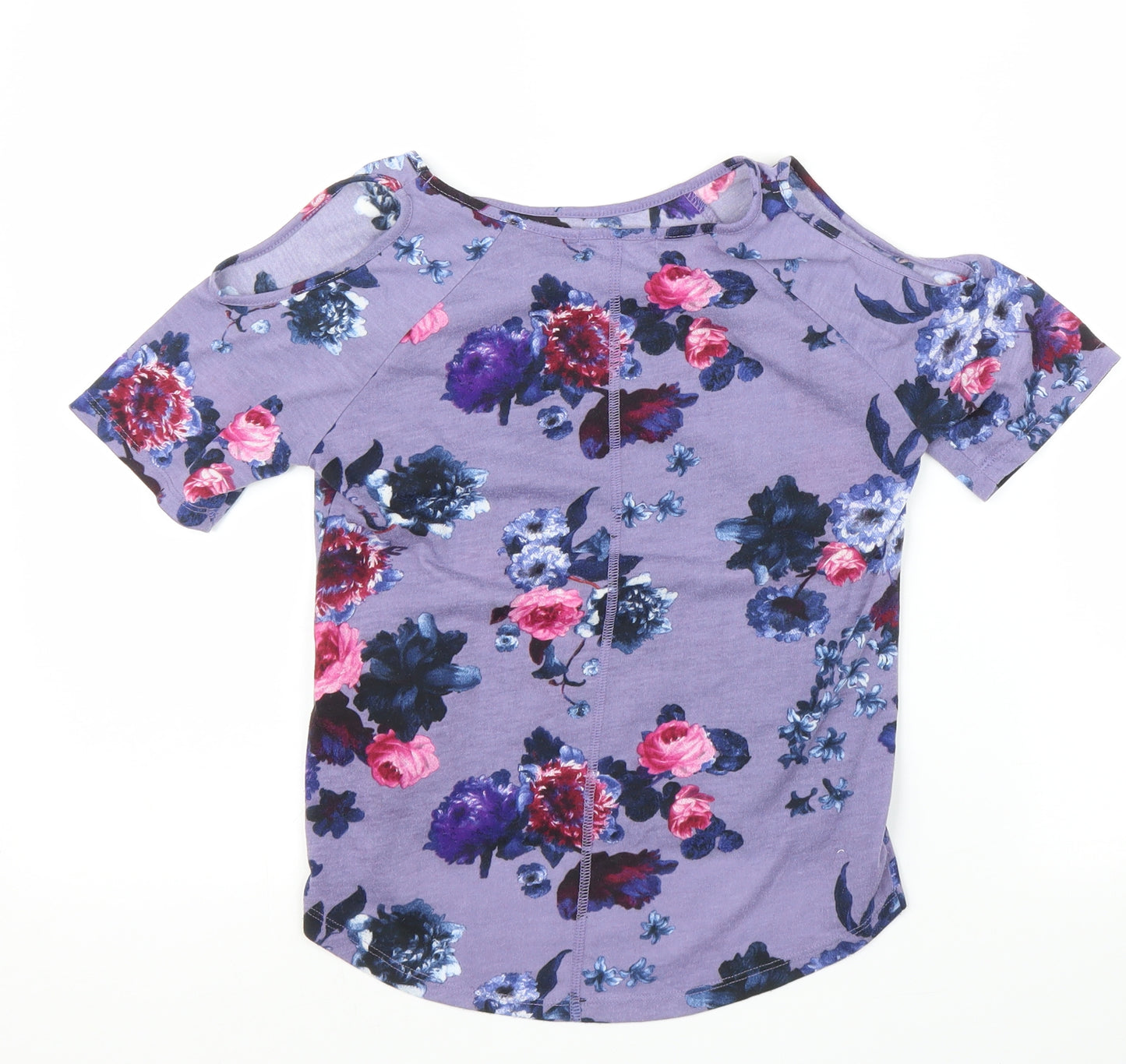 H&M Girls Purple Floral  Basic T-Shirt Size 9 Years