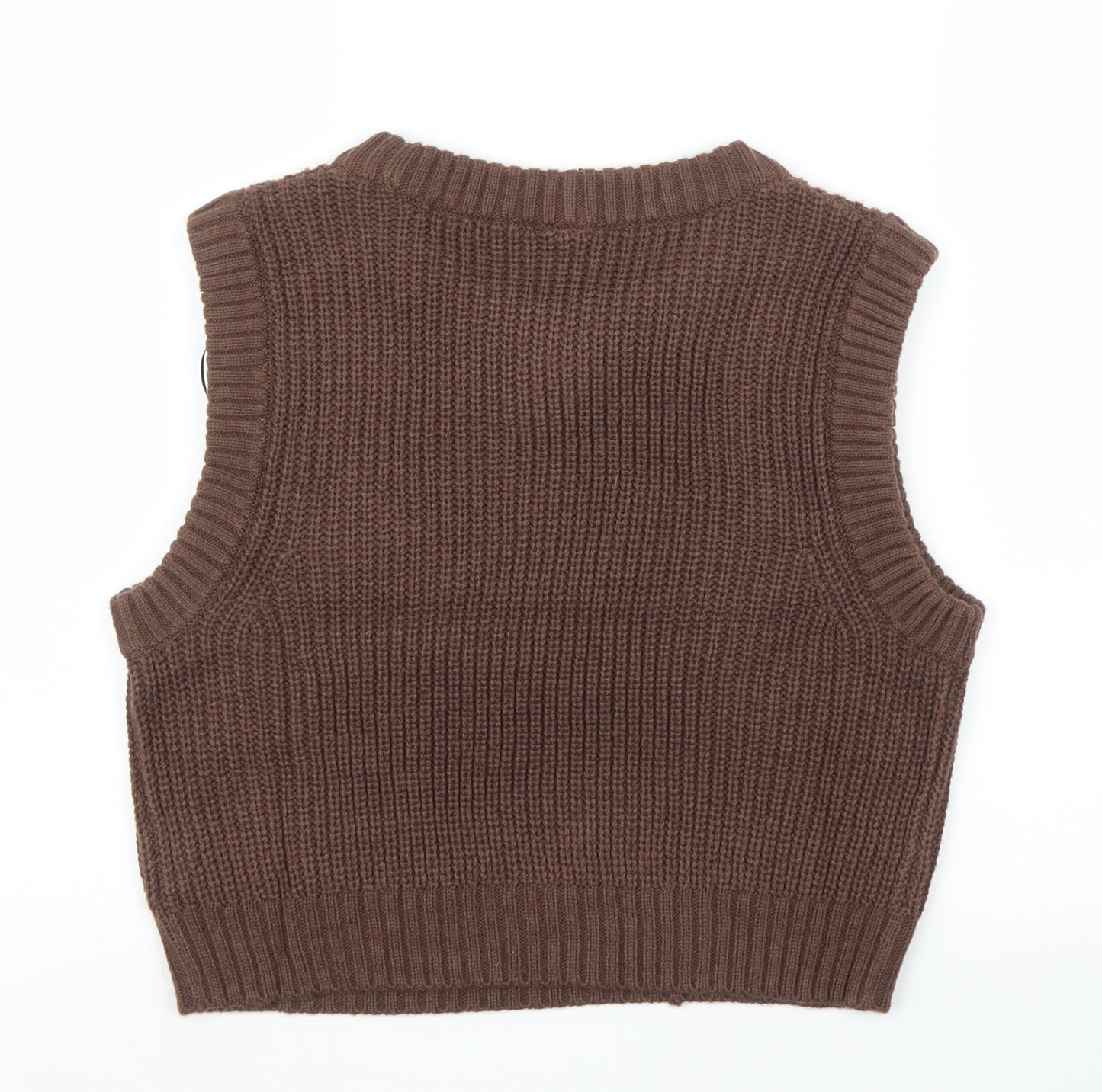 H&M Womens Brown   Vest Jumper Size M