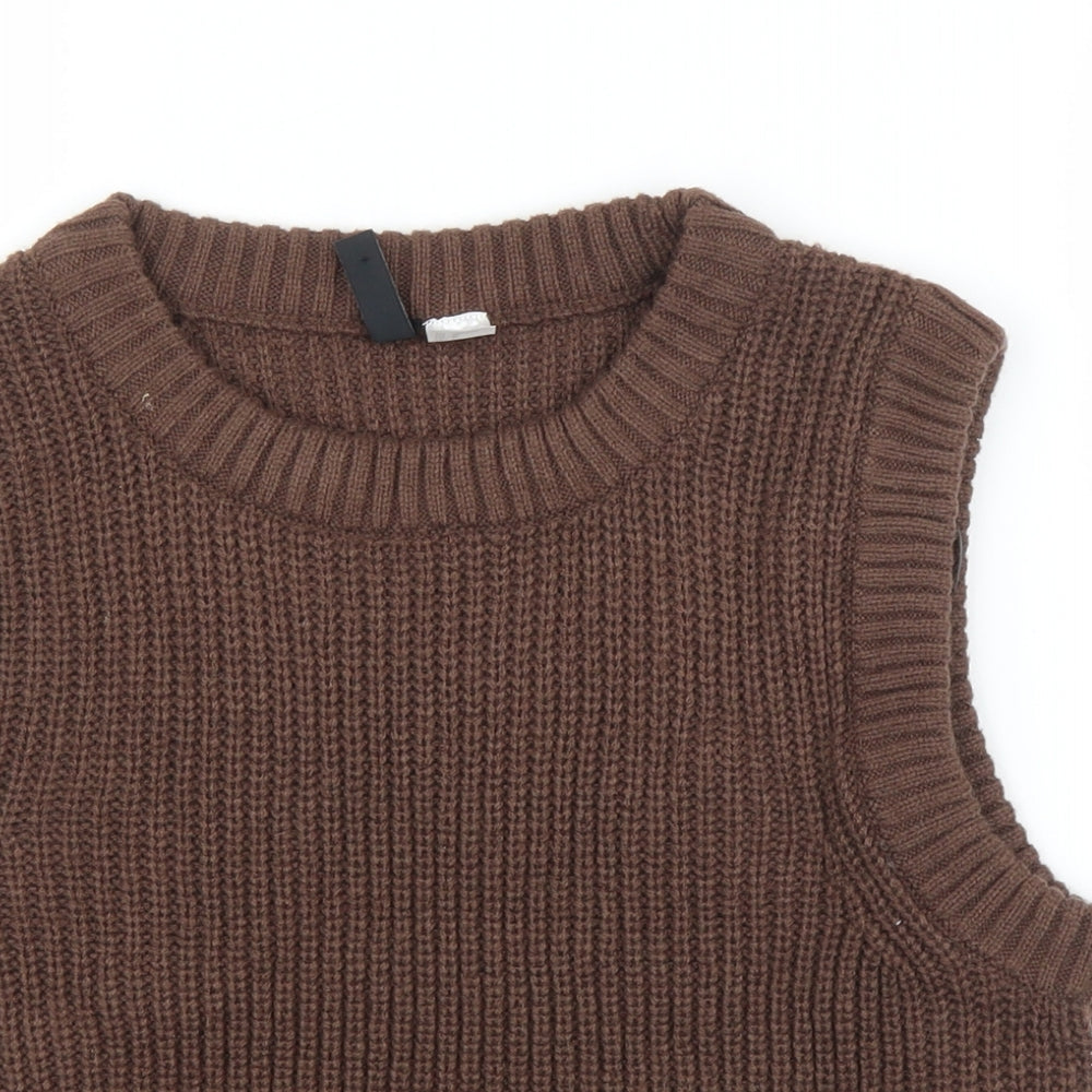H&M Womens Brown   Vest Jumper Size M