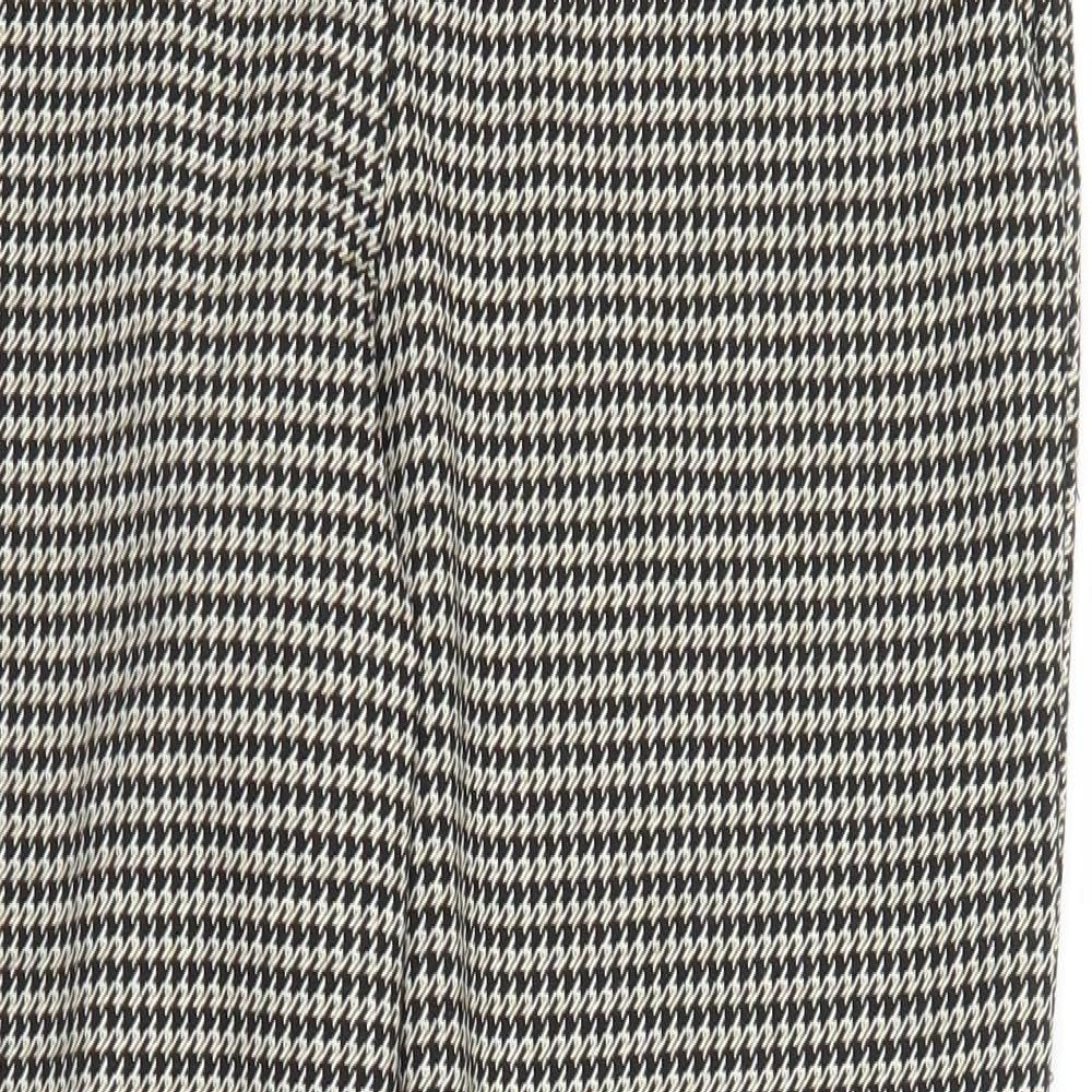 H&M Womens Beige Houndstooth  Pedal Pusher Trousers Size M L27 in