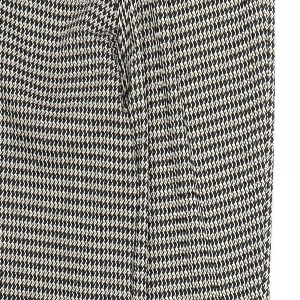 H&M Womens Beige Houndstooth  Pedal Pusher Trousers Size M L27 in