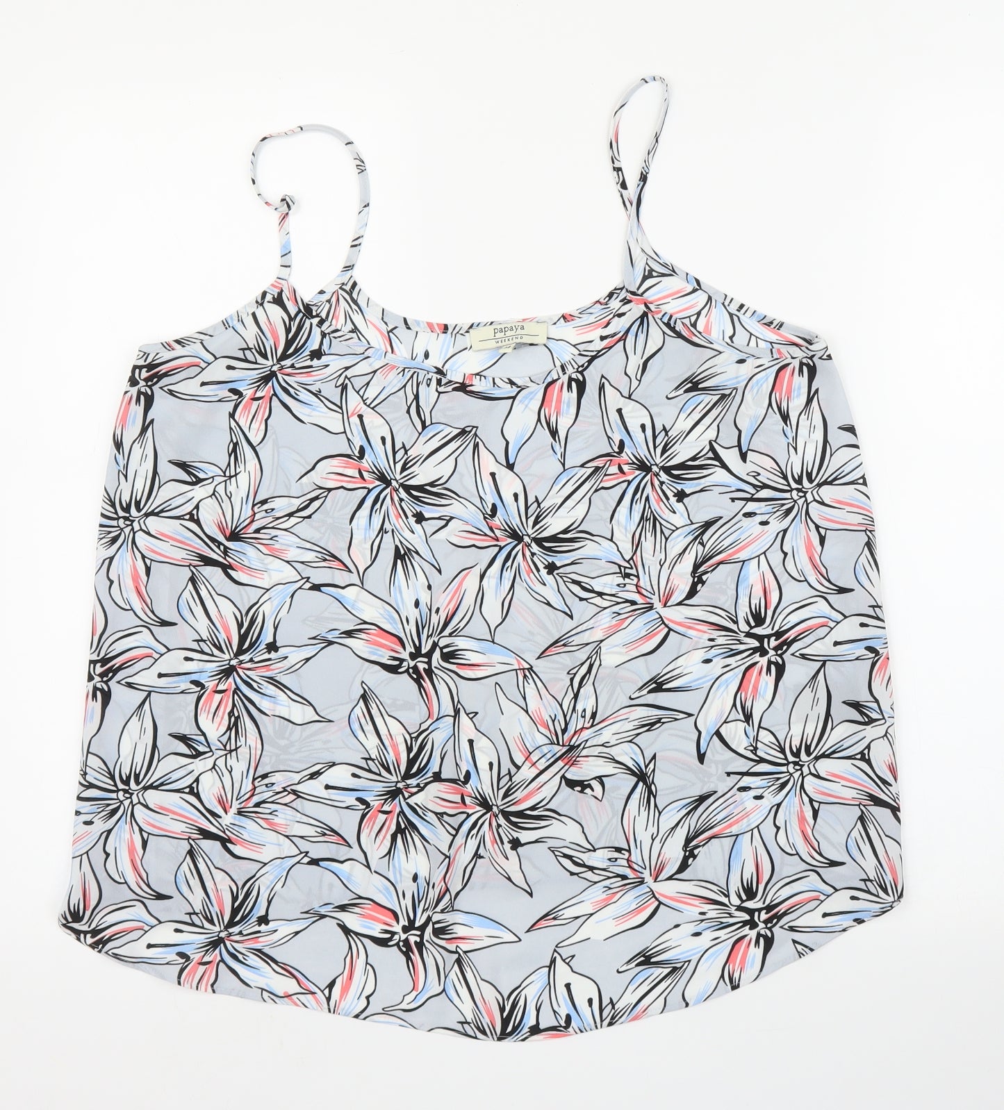 Papaya Womens Blue Floral  Camisole Blouse Size 14