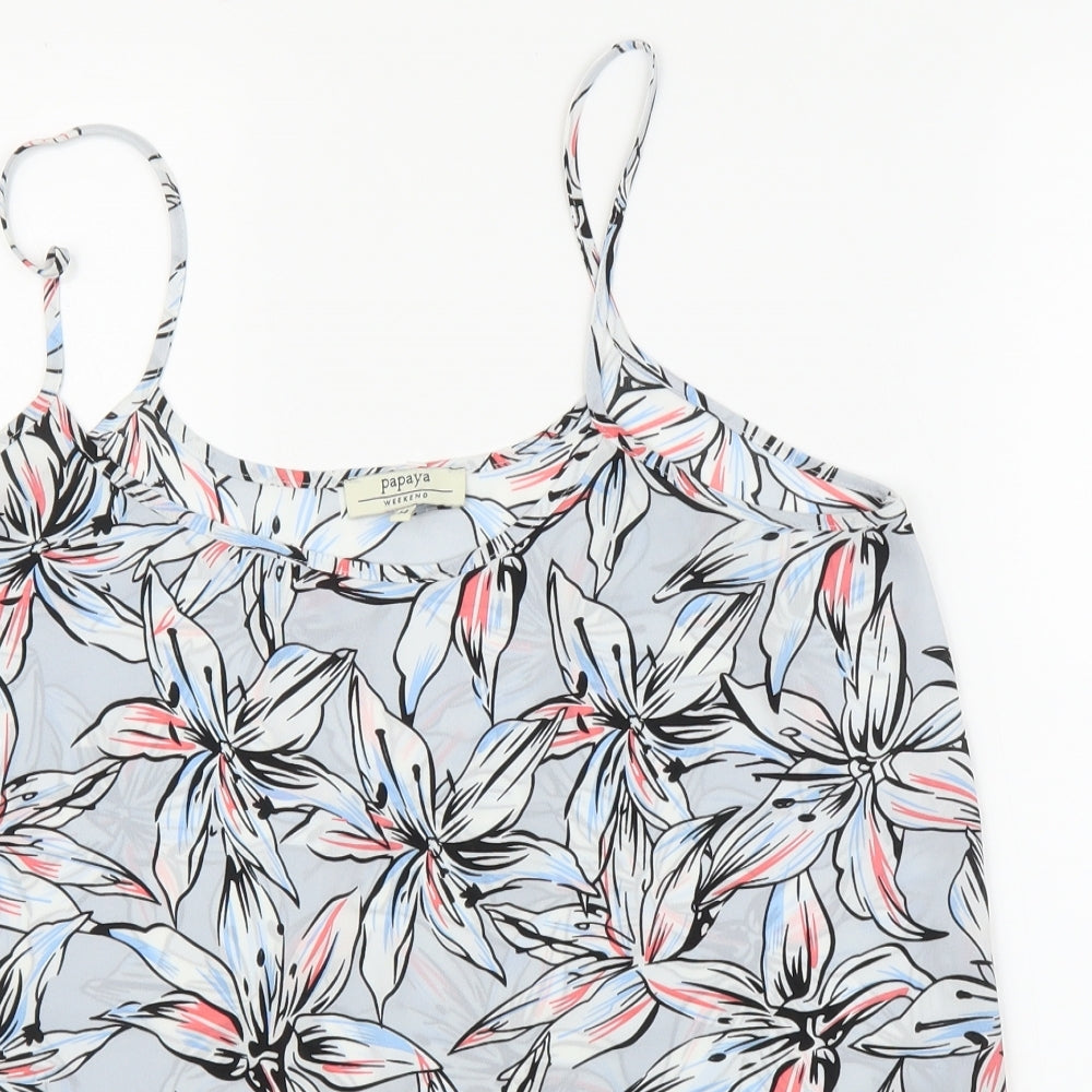 Papaya Womens Blue Floral  Camisole Blouse Size 14
