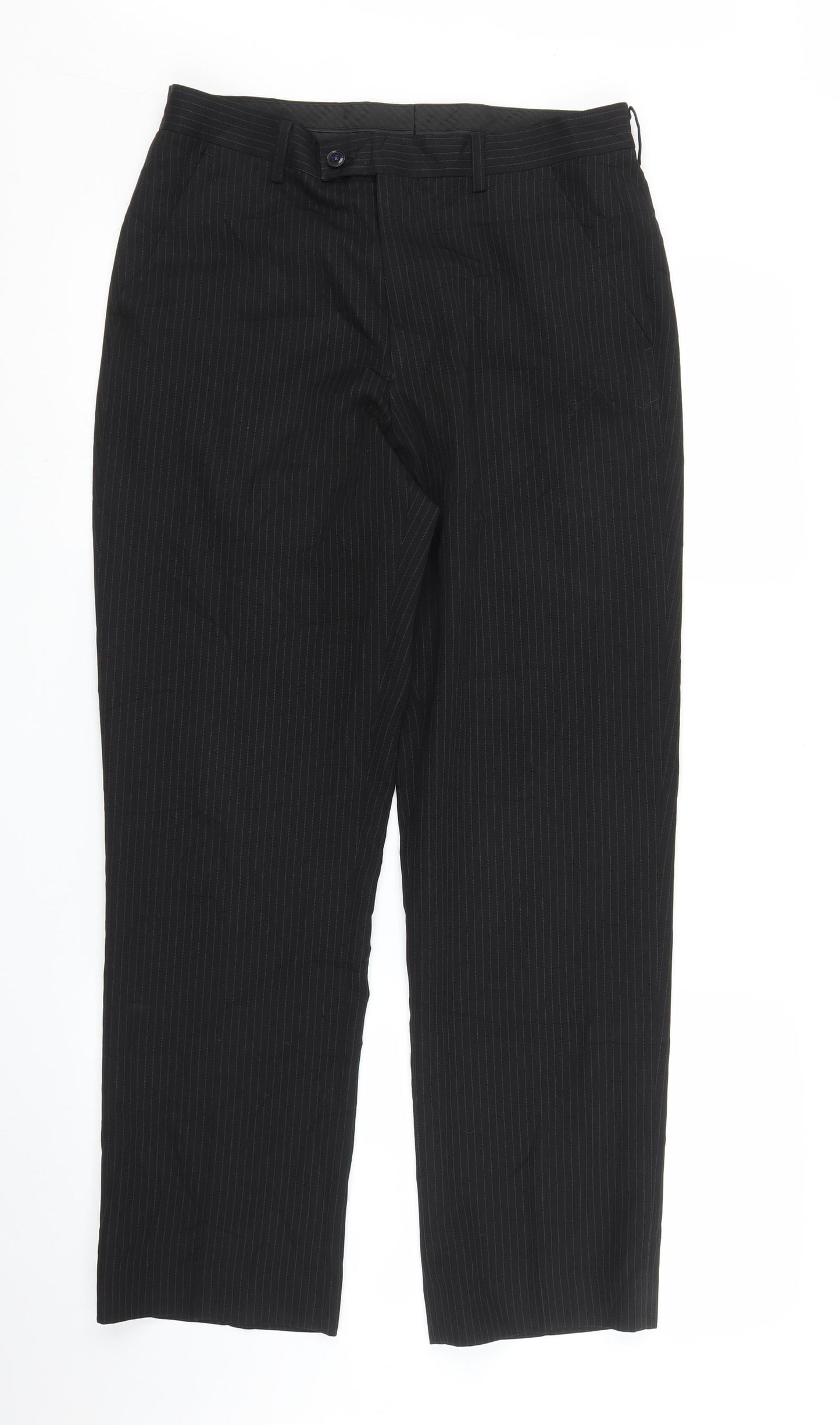 Matalan Mens Black Striped  Trousers  Size 30 in L27 in