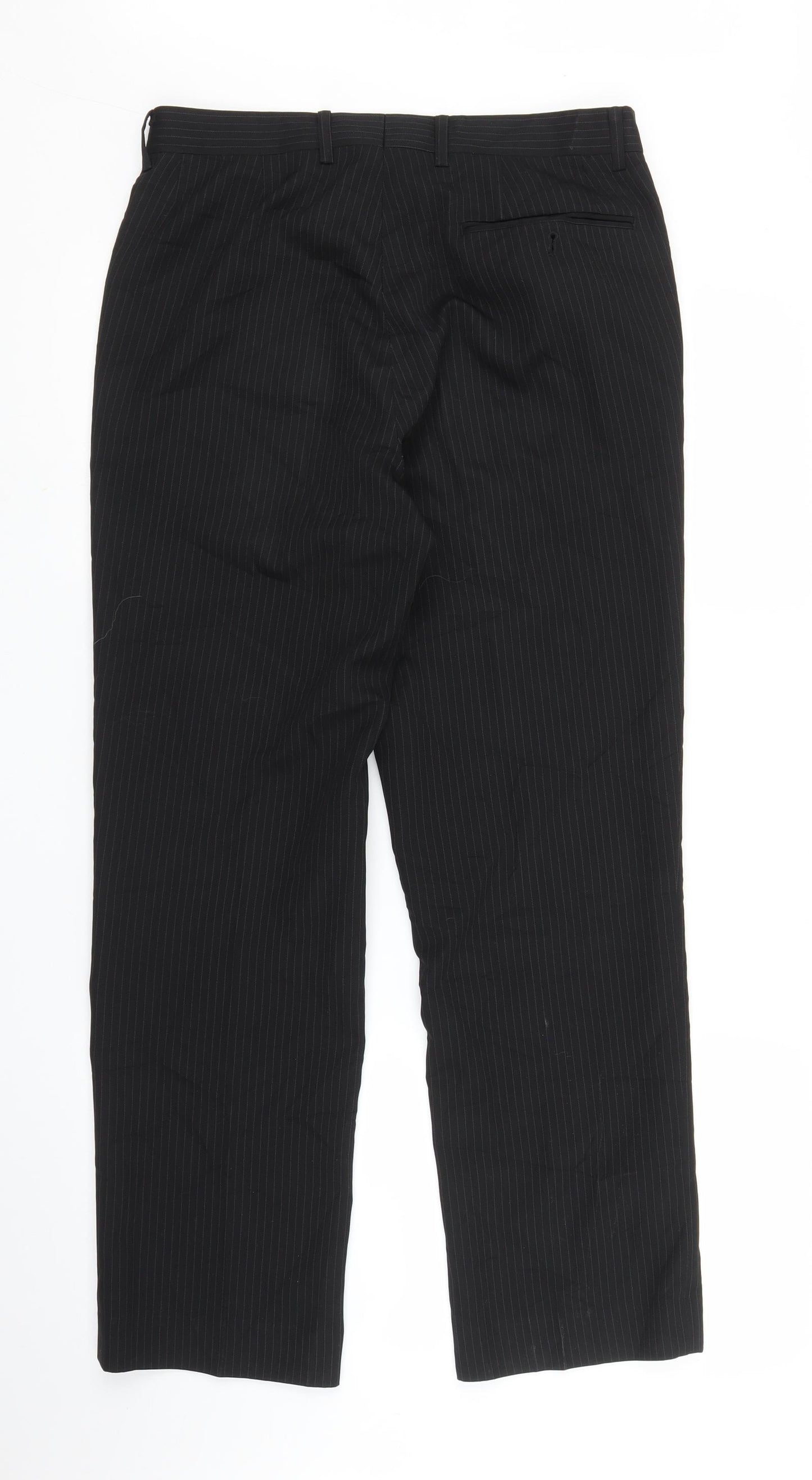 Matalan Mens Black Striped  Trousers  Size 30 in L27 in