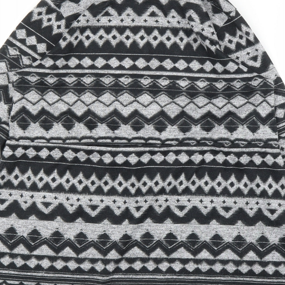 V London Womens Grey Geometric  Tunic Jumper Size M