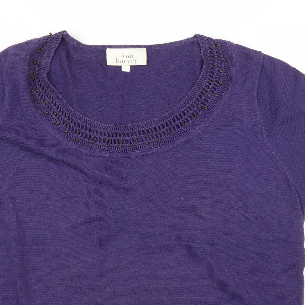 Ann Harvey Womens Purple   Basic Blouse Size 18