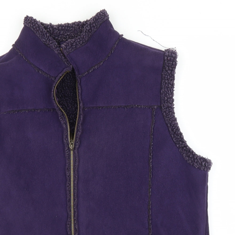 Bonmarché Womens Purple   Gilet Coatigan Size L