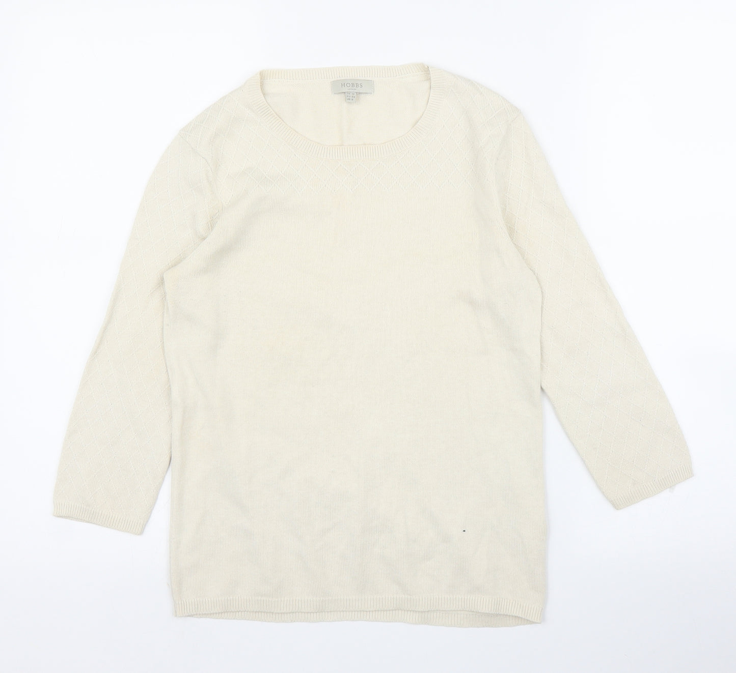 Hobbs Womens Beige Argyle/Diamond  Pullover Jumper Size 10