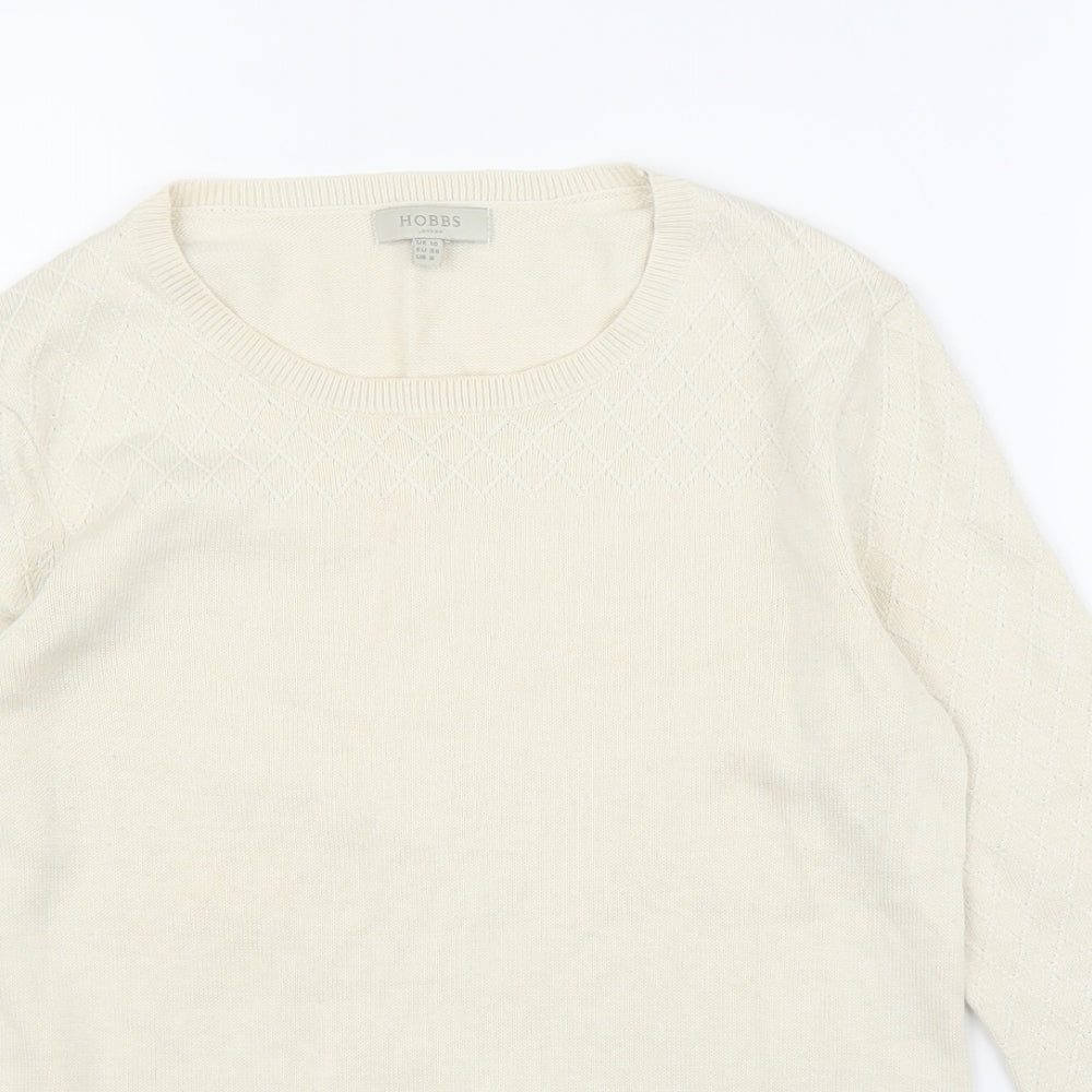 Hobbs Womens Beige Argyle/Diamond  Pullover Jumper Size 10
