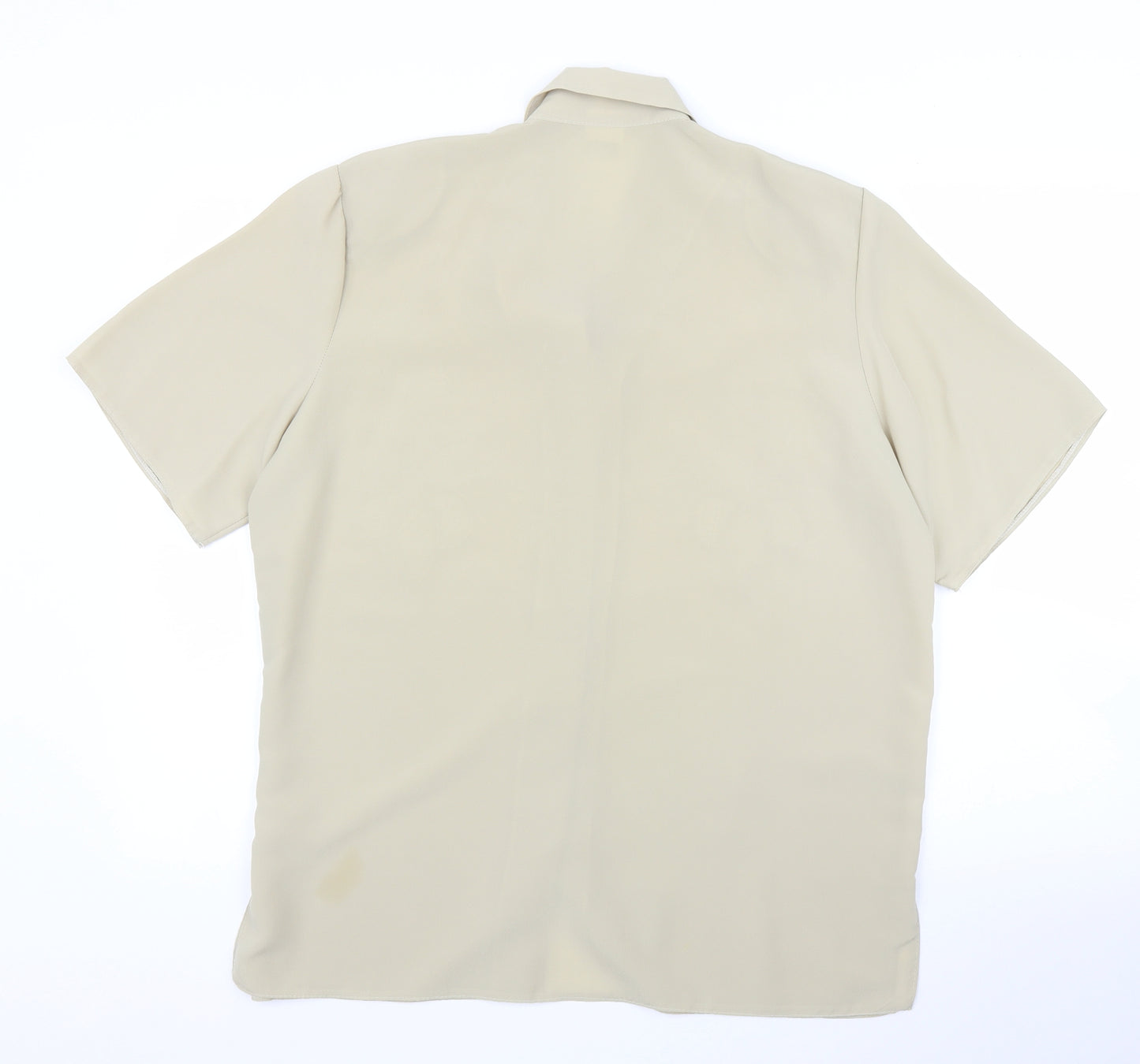 Preworn Womens Beige Floral  Basic Blouse Size 16