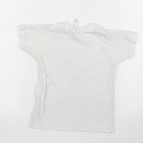 Rabbit Skins Boys White   Basic T-Shirt Size 2 Years