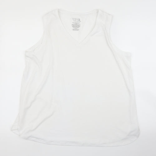 Time & Tru Womens White   Basic Tank Size XL