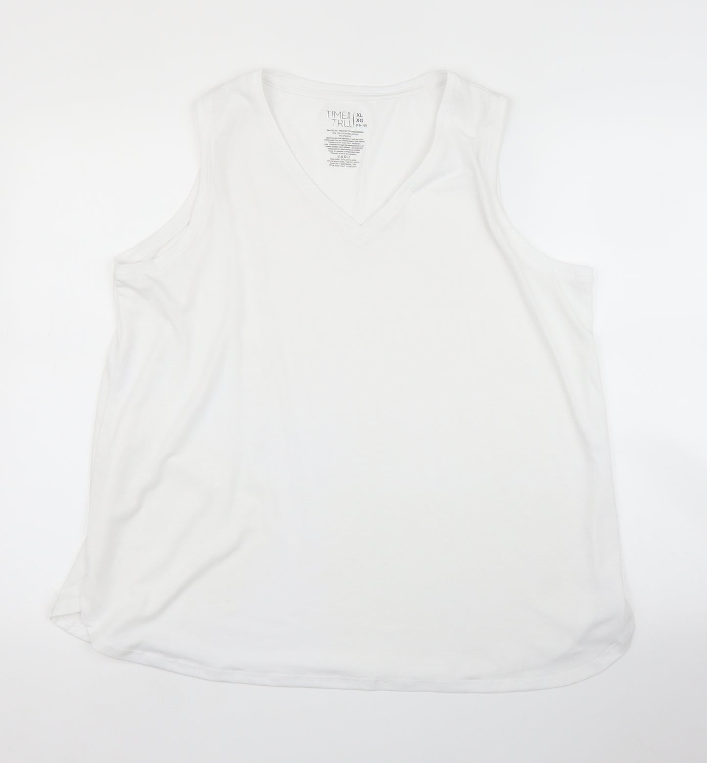 Time & Tru Womens White   Basic Tank Size XL