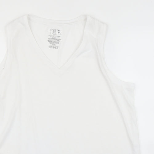 Time & Tru Womens White   Basic Tank Size XL