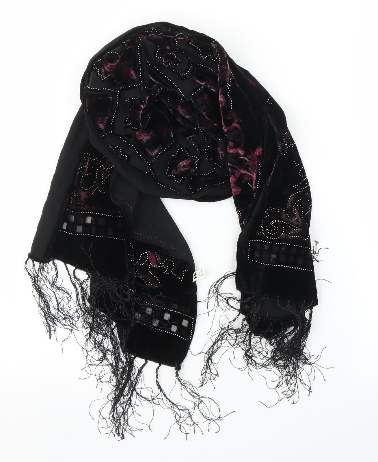 Preworn Unisex Red Floral   Scarf