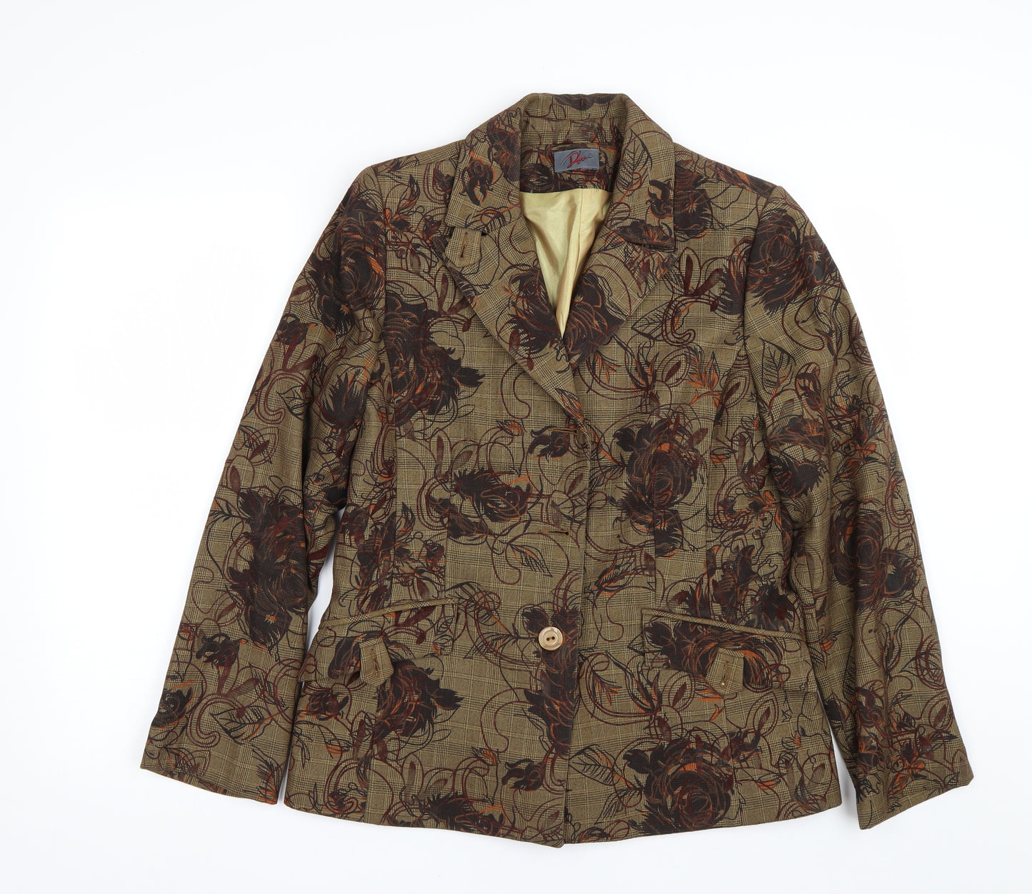 Dome Womens Brown Floral  Jacket Suit Size 10