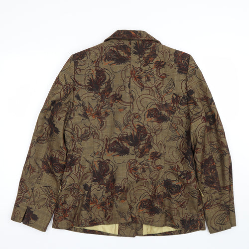 Dome Womens Brown Floral  Jacket Suit Size 10