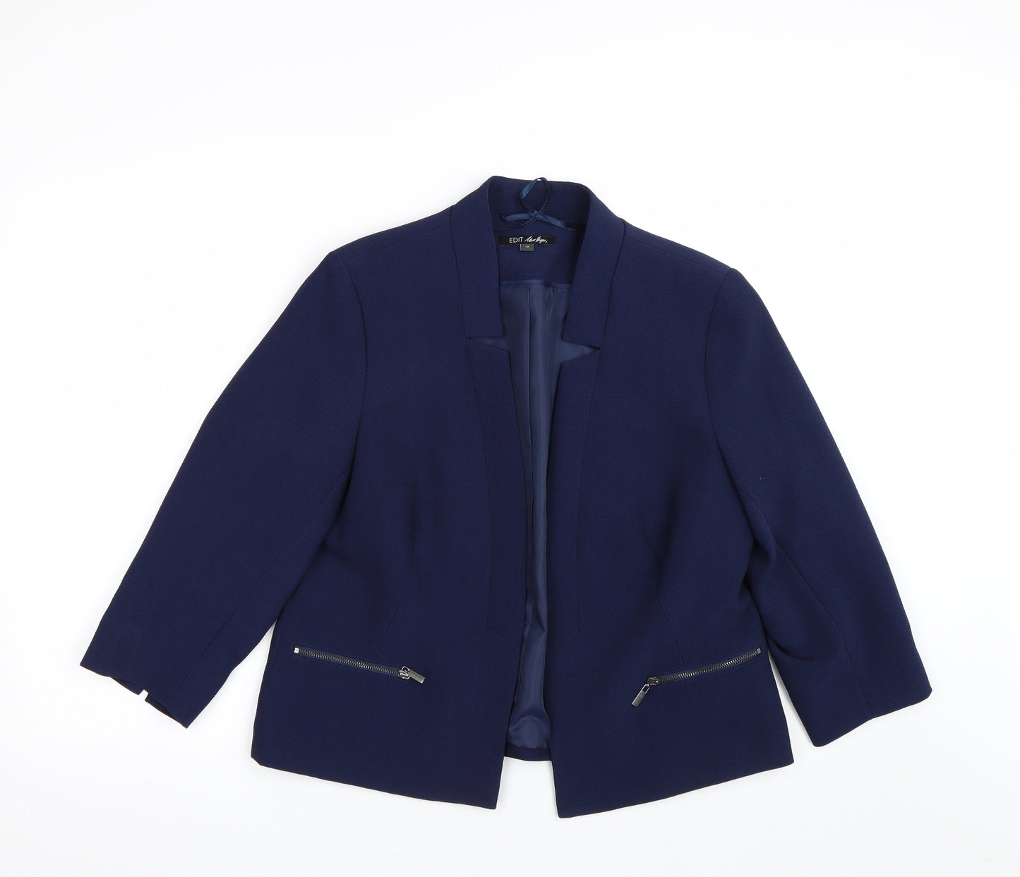 EDIT Womens Blue   Jacket Blazer Size 14