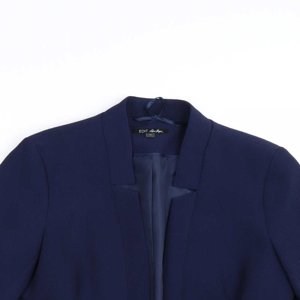 EDIT Womens Blue   Jacket Blazer Size 14