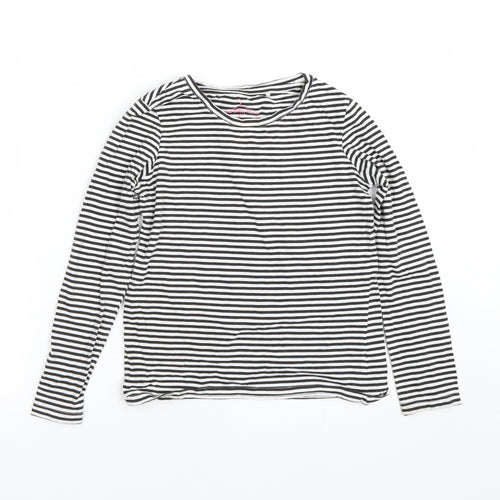 NEXT Girls Black Striped  Basic T-Shirt Size 10 Years