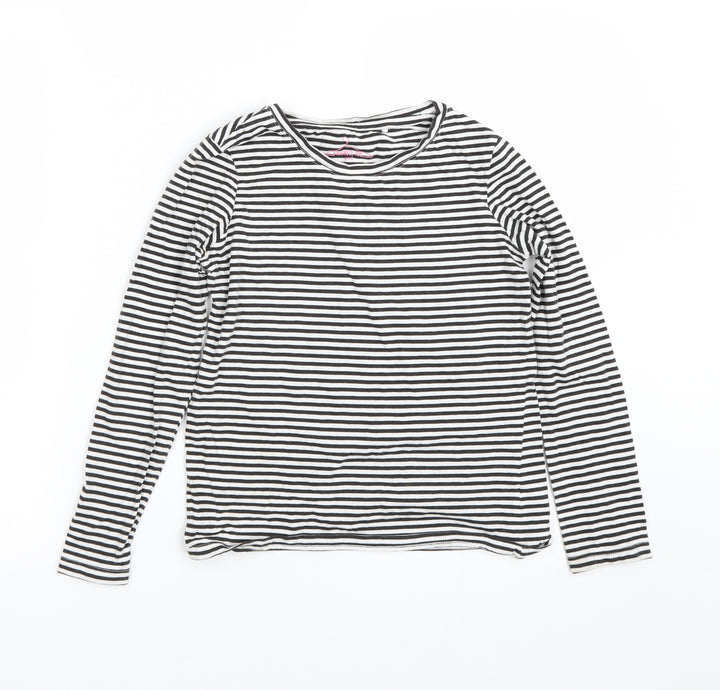 NEXT Girls Black Striped Basic T-Shirt Size 10 Years
