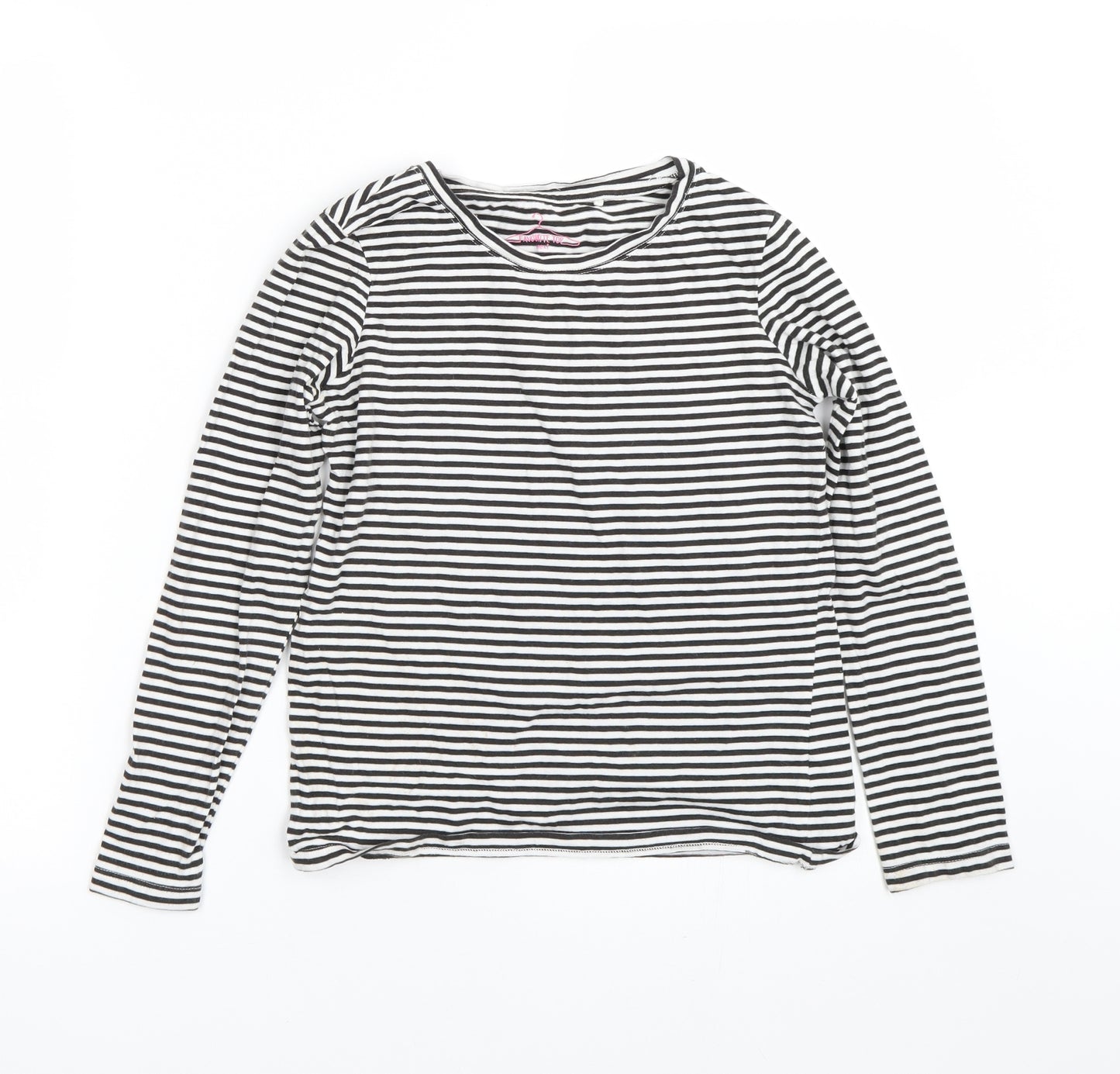 NEXT Girls Black Striped  Basic T-Shirt Size 10 Years