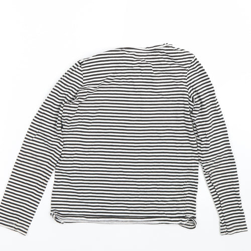 NEXT Girls Black Striped  Basic T-Shirt Size 10 Years