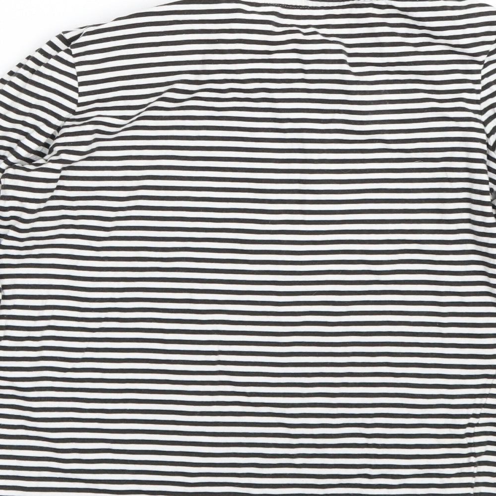NEXT Girls Black Striped  Basic T-Shirt Size 10 Years