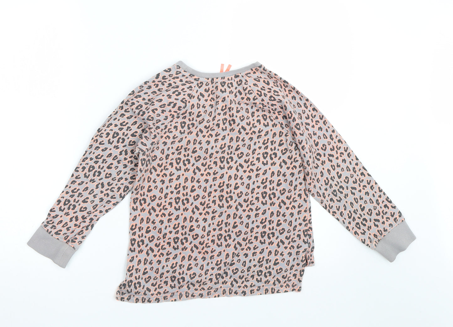 NEXT Girls Grey Animal Print  Pullover Sweatshirt Size 9 Years