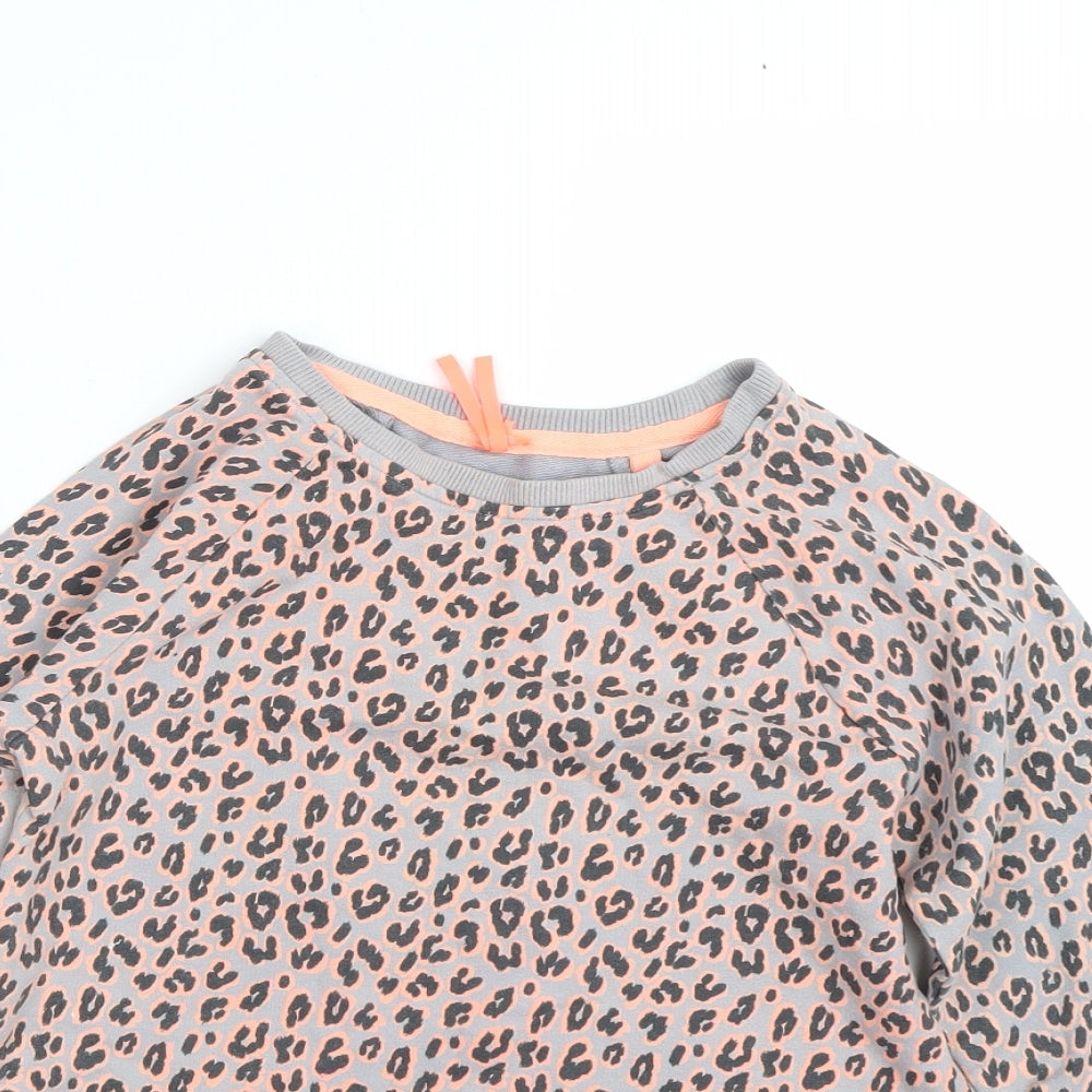 NEXT Girls Grey Animal Print  Pullover Sweatshirt Size 9 Years