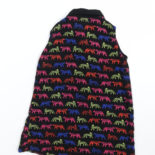 Bluezoo Girls Black Animal Print  Basic Button-Up Size 11 Years  - Cheetahs