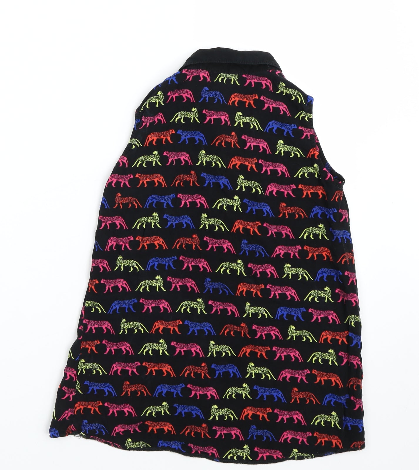 Bluezoo Girls Black Animal Print  Basic Button-Up Size 11 Years  - Cheetahs